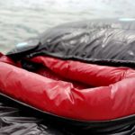 BlackCrag goose down sleeping bag closeup opening